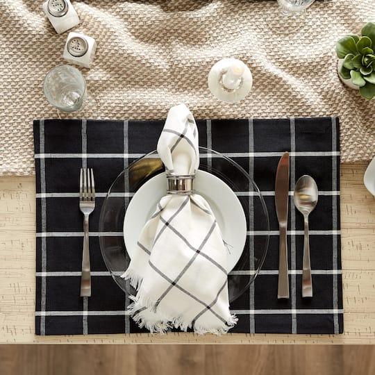 DII® Black Check Placemats, 6ct.